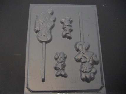 199sp Male and Female Mouse Chocolate or Hard Candy Lollipop Mold